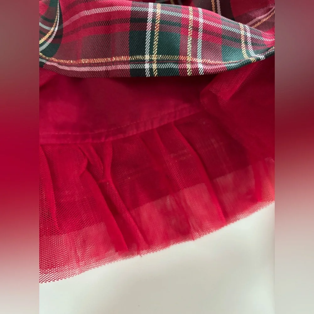 The Children’s Place Plaid Velour Fit And Flare Christmas Dress Girls Toddler 5